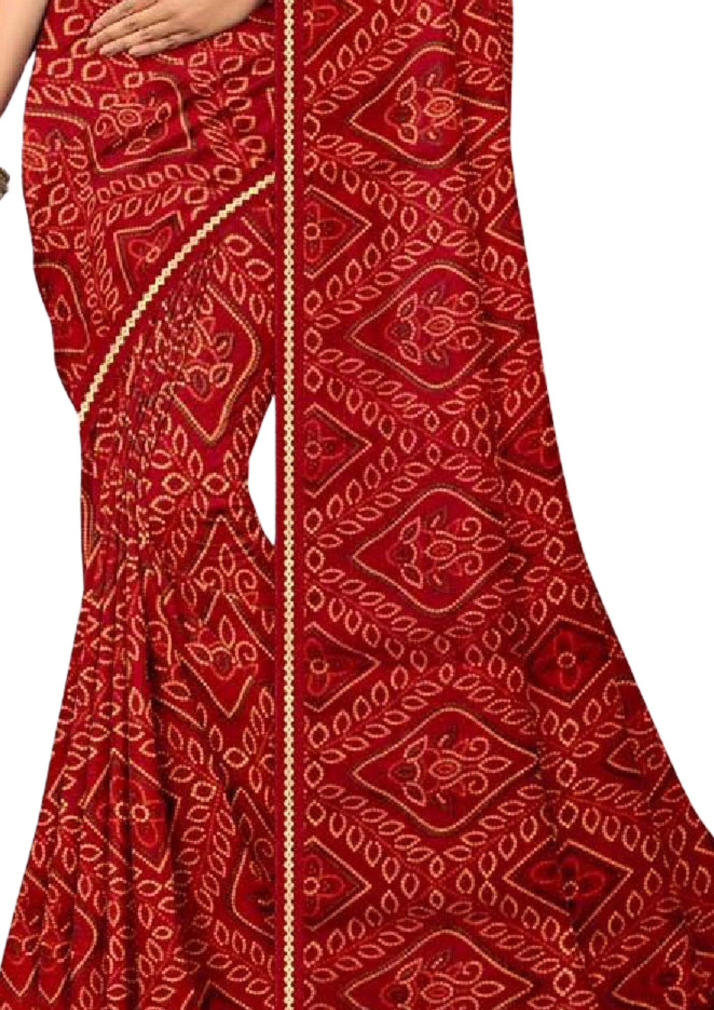 Women Maroon Soft Printed Bandhani Saree With Blouse Piece