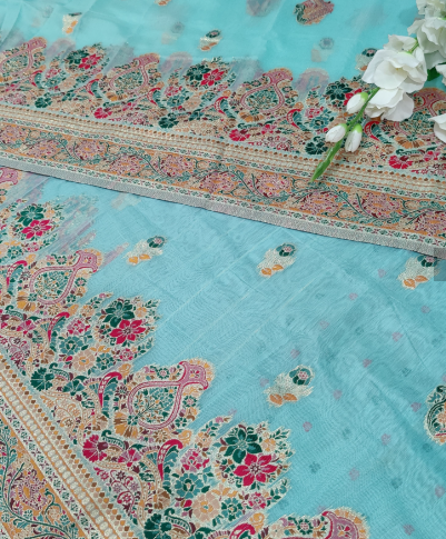 Women New Pashmina Silk Traditional Modern Printed Style Saree