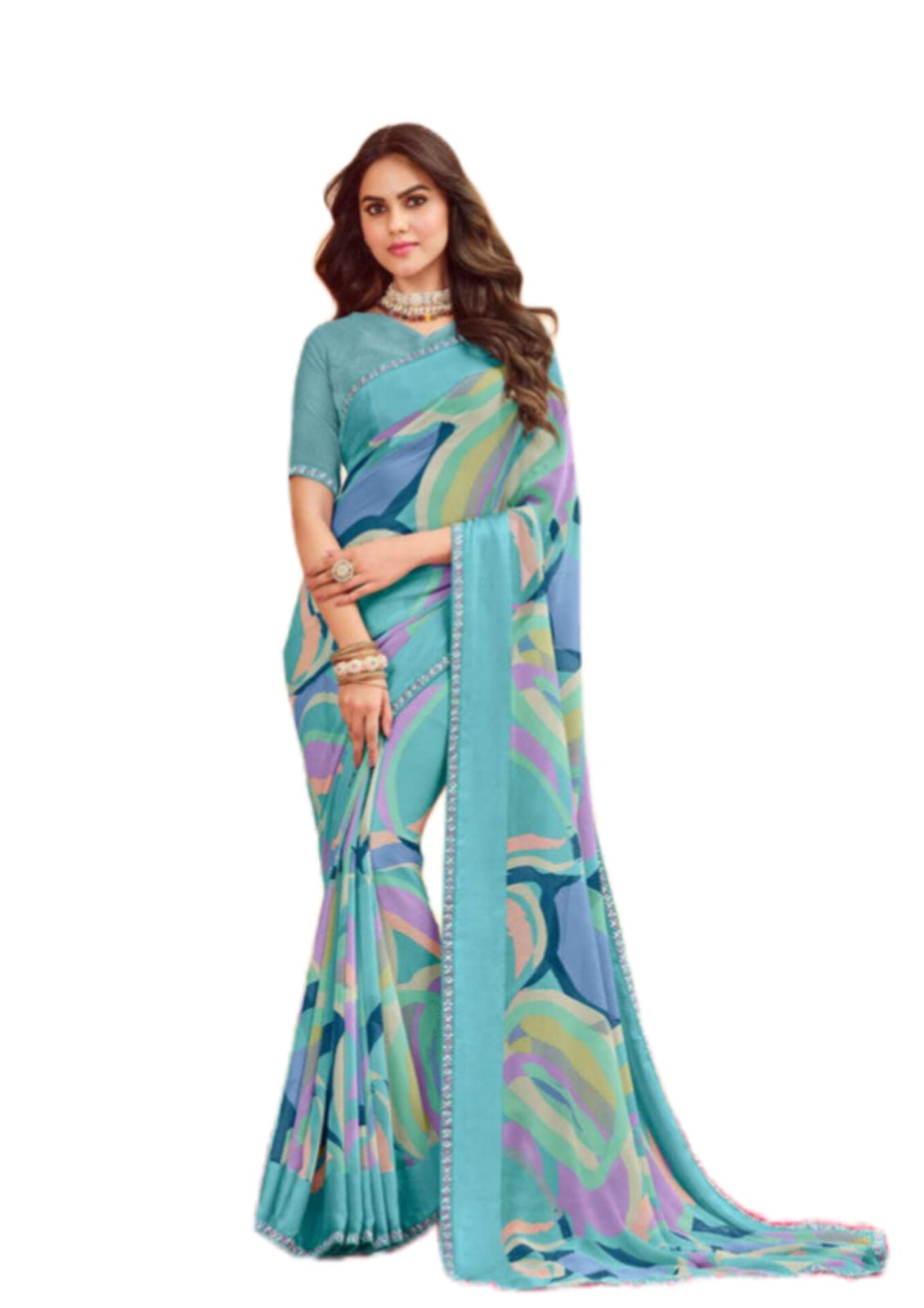 Women Latest Pure Georgette Saree With Blouse Piece