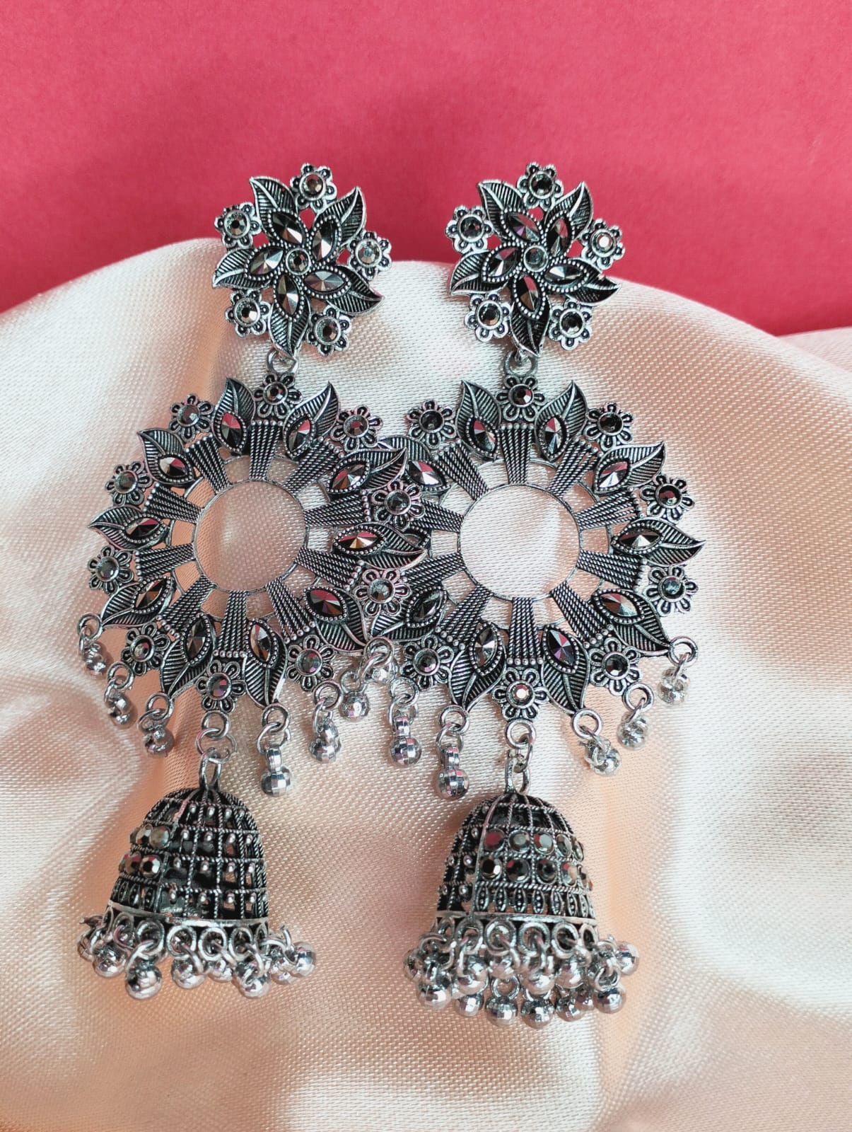 Women Oxidize Silver Earring Traditional