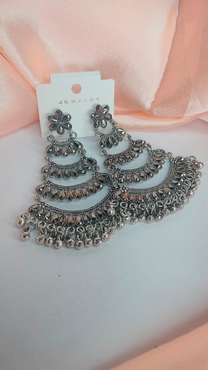 Women Oxidize Silver Earring Traditional