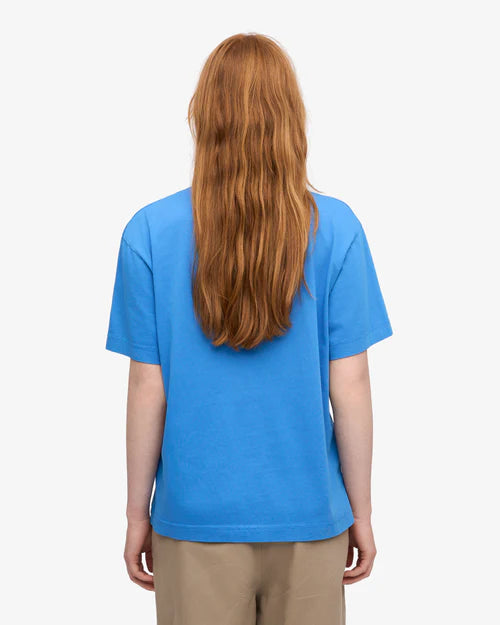 Women Cotton Oversized Blue T-shirt