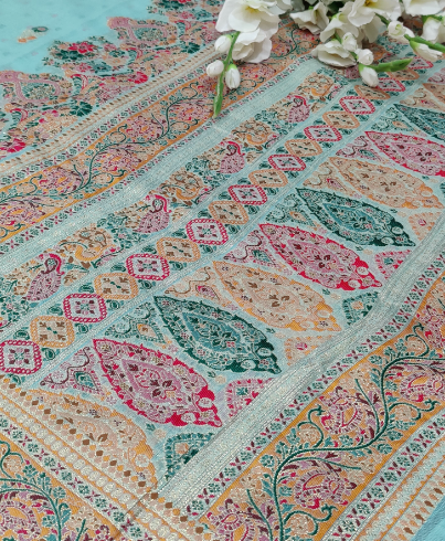 Women New Pashmina Silk Traditional Modern Printed Style Saree