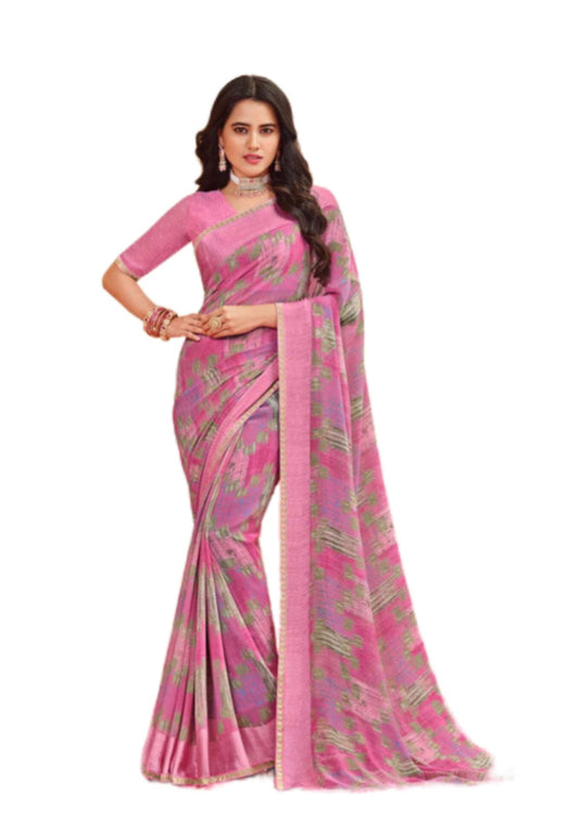 Women Latest Pure Georgette Saree With Blouse Piece