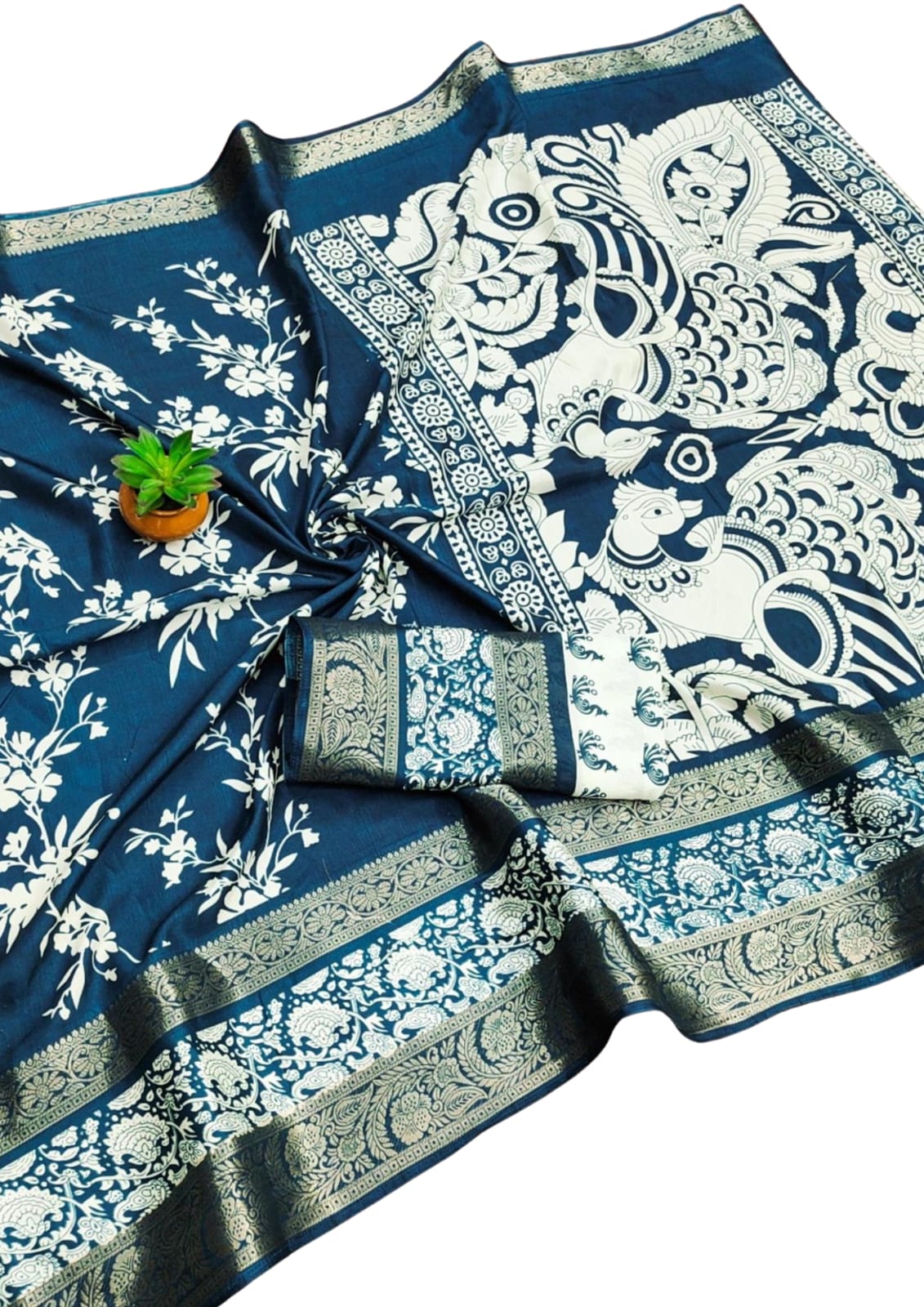 Latest Printed Silk Blend Saree | Festive Wear Collection