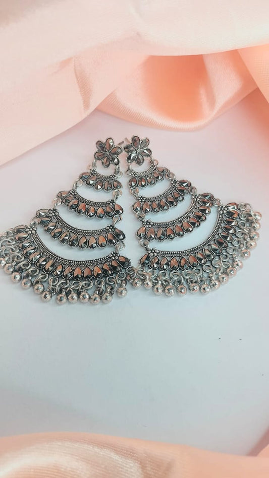 Women Oxidize Silver Earring Traditional
