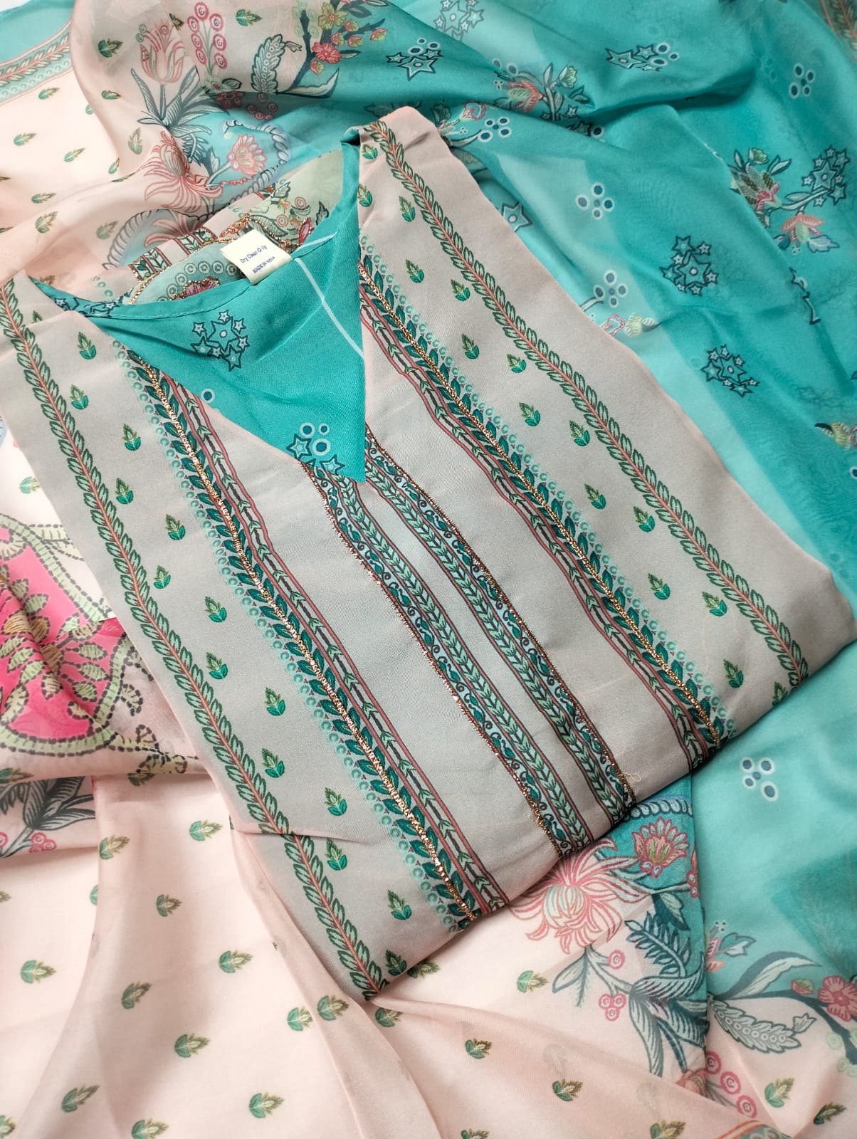Latest Organza Kurti Set With Dupatta