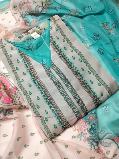Latest Organza Kurti Set With Dupatta