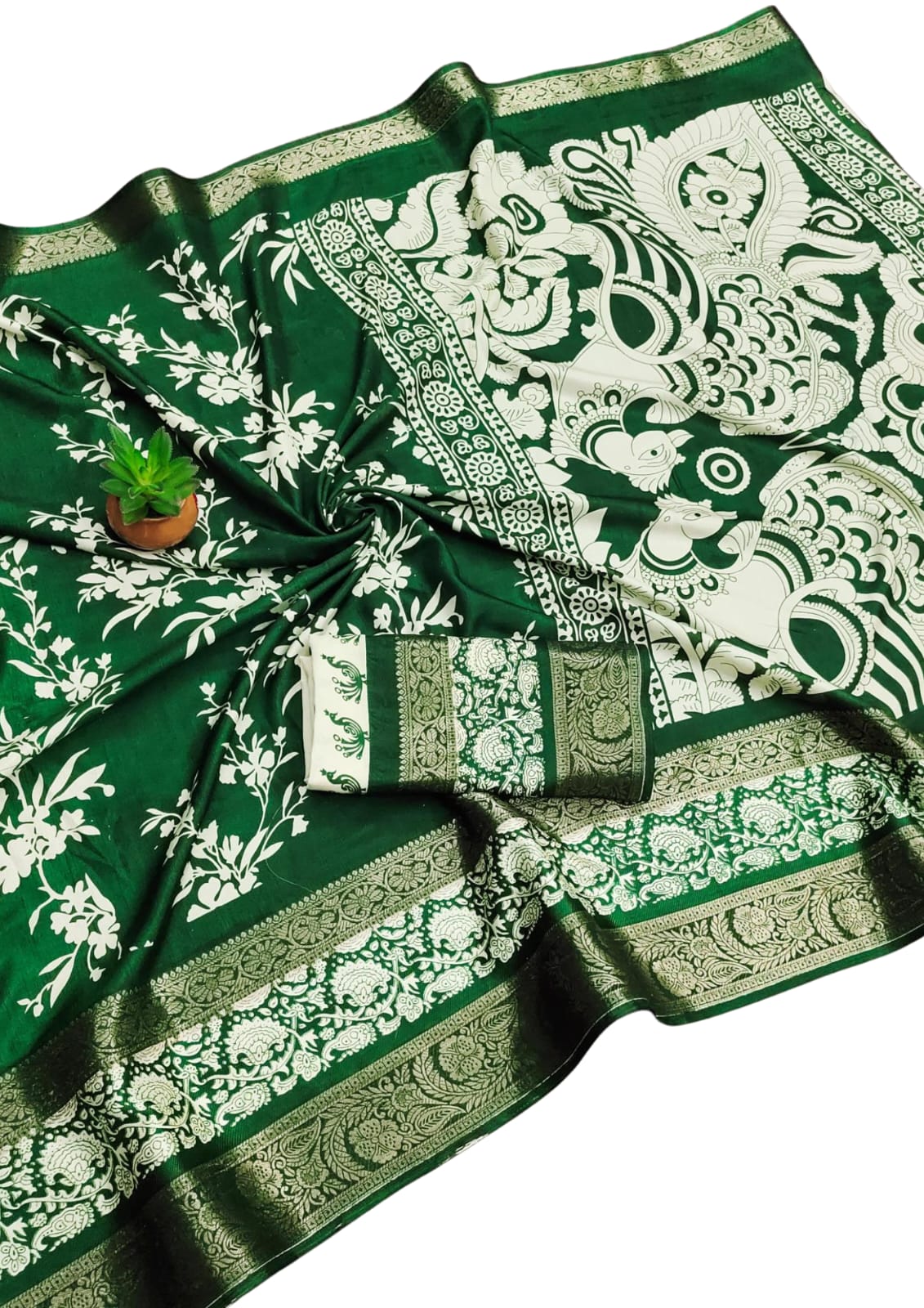 Latest Printed Silk Blend Saree | Festive Wear Collection