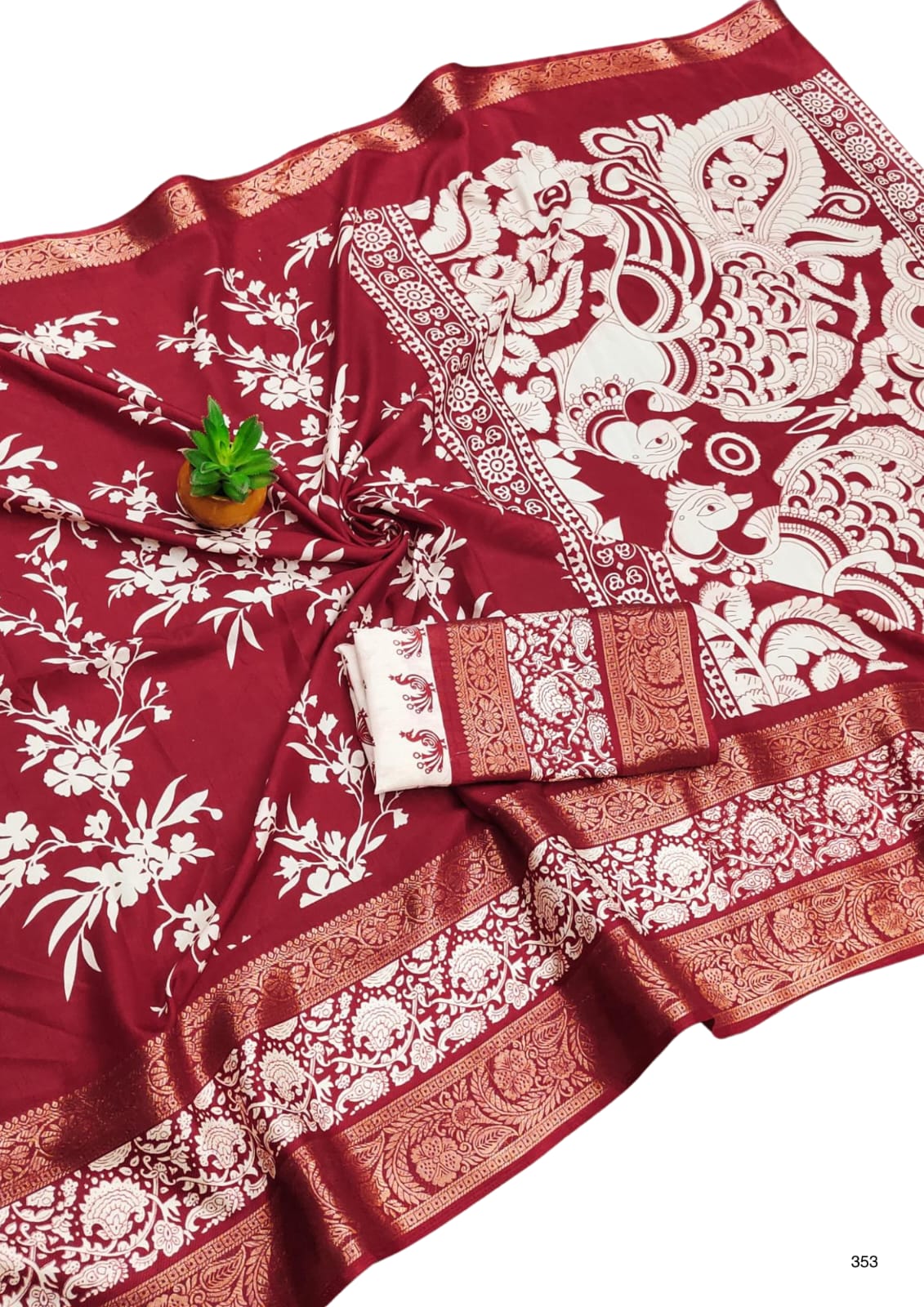 Latest Printed Silk Blend Saree | Festive Wear Collection